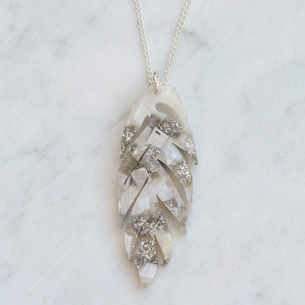 Recycled Acrylic Leaf/ Feather Necklace