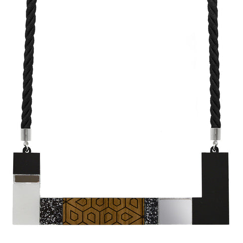 Mirror Paisley Etched Pendant Necklace