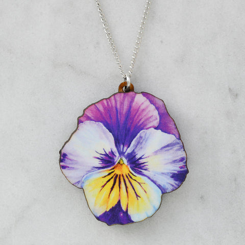 Iridescent Floral Paisley Etched Bib Necklace