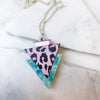 Wild Lilac Cheetah Print Triangle Pendant Necklace