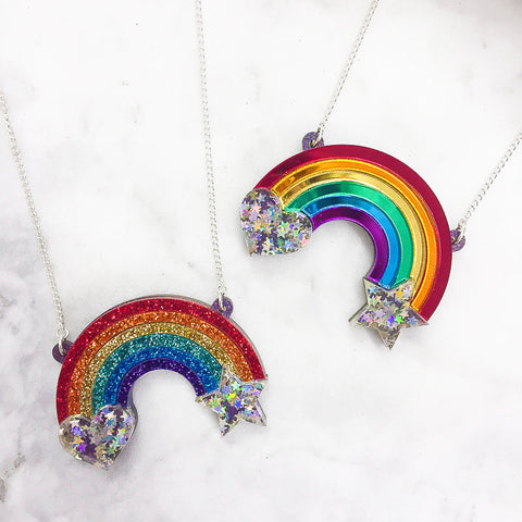 Heart Rainbow Brooches/ Pins