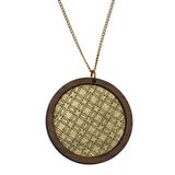 Leather Inlay Necklace - Circle