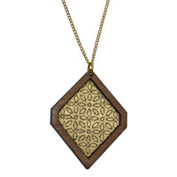 Leather Inlay Necklace - Diamond