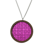 Leather Inlay Necklace - Circle
