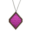 Leather Inlay Necklace - Diamond