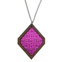 Leather Inlay Necklace - Diamond